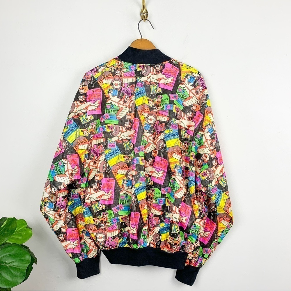 NWOT Vintage 90s Disney Originals Mickey Mouse Cartoon Print Tyvek Jacket Sz L - Picture 3 of 9